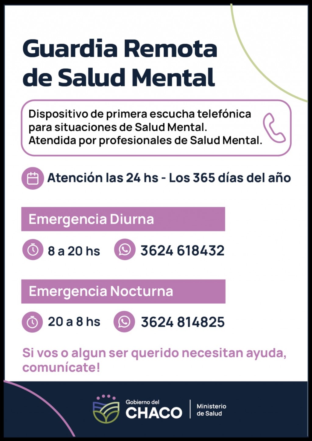 Guardia Remota de Salud Mental: dispositivo orientado a una primer consulta con profesionales en el área mental